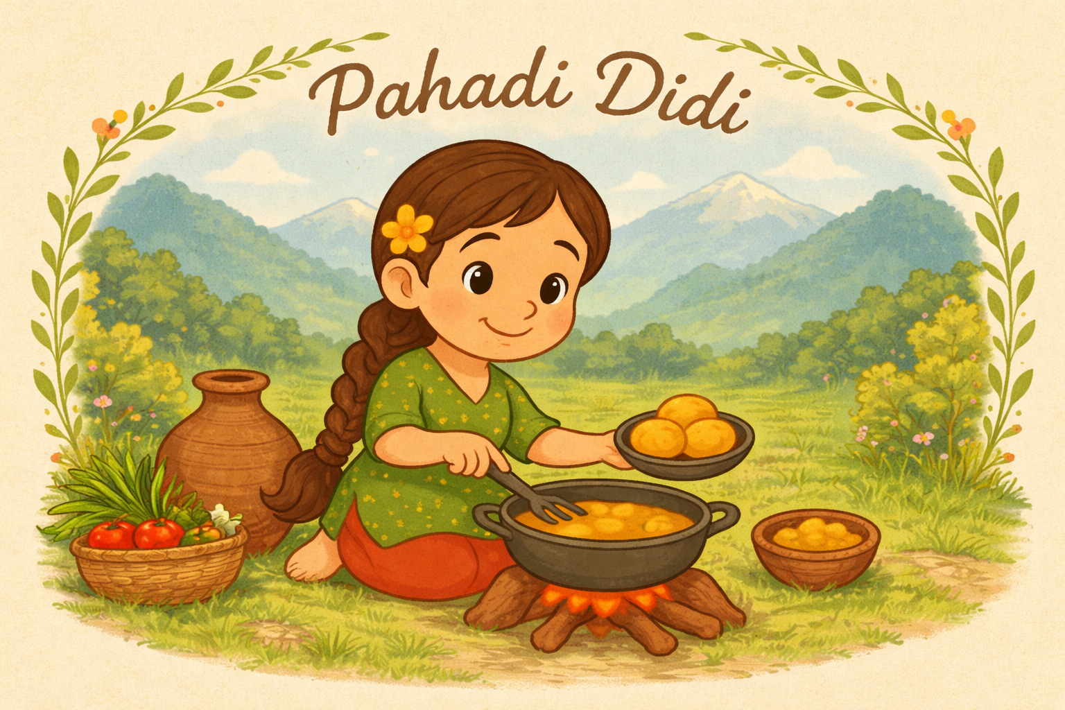 Pahadi Didi cooking in a mountain village
